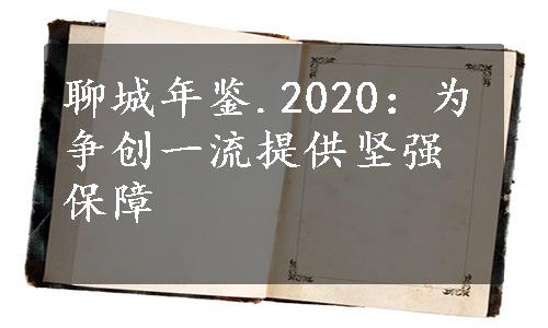 聊城年鉴.2020：为争创一流提供坚强保障