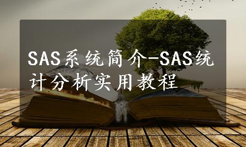 SAS系统简介-SAS统计分析实用教程