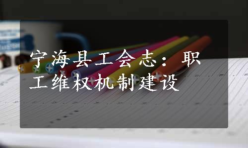 宁海县工会志：职工维权机制建设
