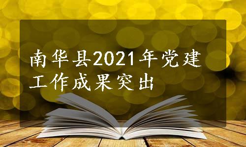 南华县2021年党建工作成果突出