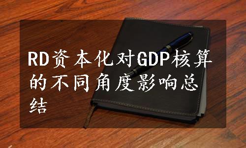 RD资本化对GDP核算的不同角度影响总结