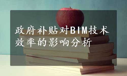 政府补贴对BIM技术效率的影响分析