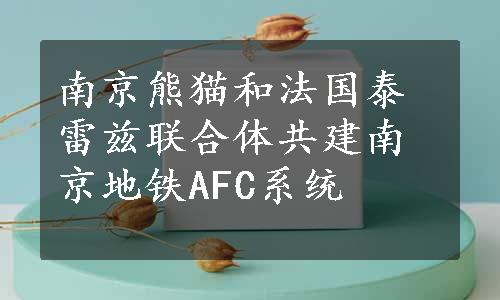 南京熊猫和法国泰雷兹联合体共建南京地铁AFC系统