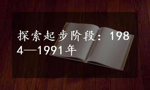 探索起步阶段：1984—1991年