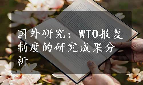 国外研究：WTO报复制度的研究成果分析