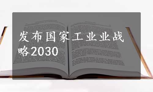发布国家工业业战略2030
