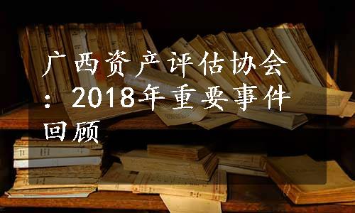 广西资产评估协会：2018年重要事件回顾