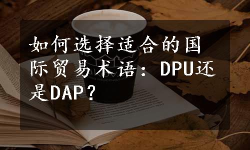 如何选择适合的国际贸易术语：DPU还是DAP？