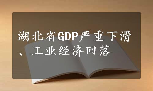 湖北省GDP严重下滑、工业经济回落