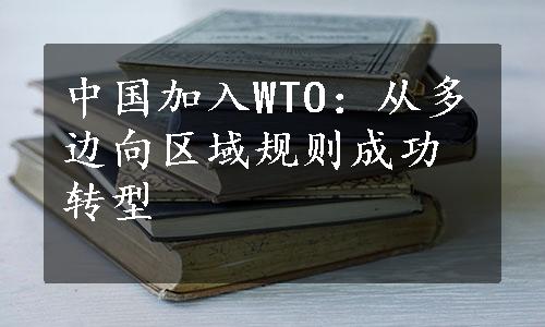 中国加入WTO：从多边向区域规则成功转型