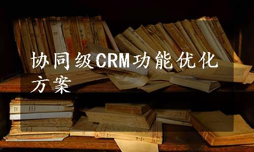 协同级CRM功能优化方案