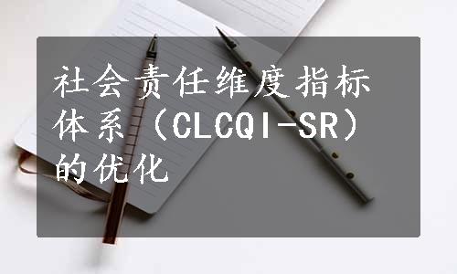 社会责任维度指标体系（CLCQI-SR）的优化