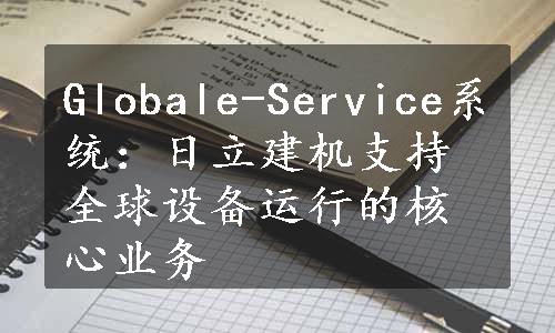 Globale-Service系统：日立建机支持全球设备运行的核心业务