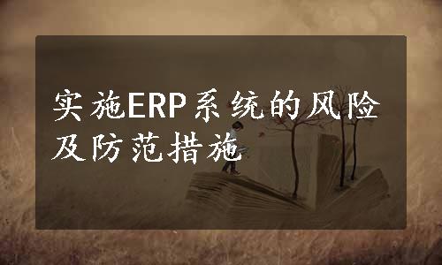 实施ERP系统的风险及防范措施