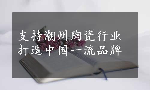支持潮州陶瓷行业打造中国一流品牌