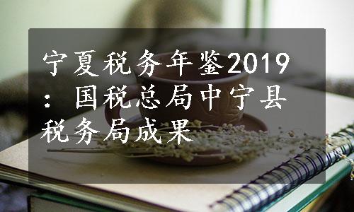 宁夏税务年鉴2019：国税总局中宁县税务局成果