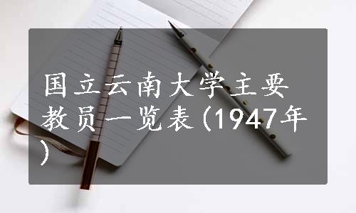 国立云南大学主要教员一览表(1947年)