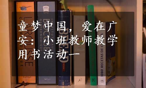 童梦中国，爱在广安：小班教师教学用书活动一