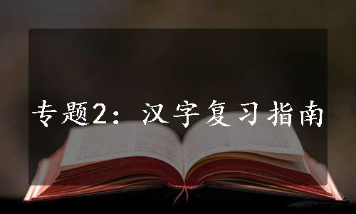 专题2：汉字复习指南