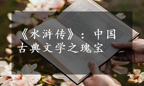 《水浒传》：中国古典文学之瑰宝