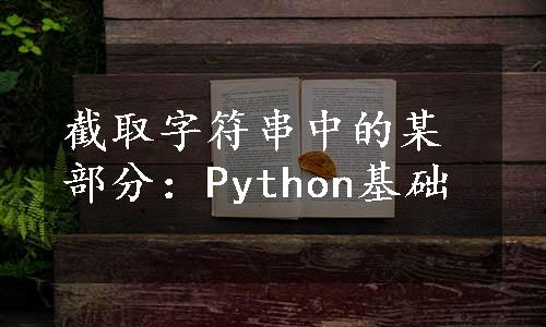截取字符串中的某部分：Python基础