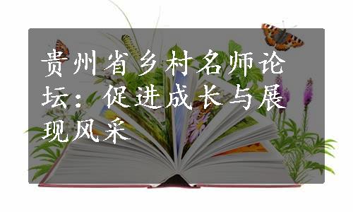 贵州省乡村名师论坛：促进成长与展现风采