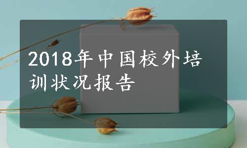 2018年中国校外培训状况报告