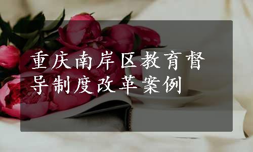 重庆南岸区教育督导制度改革案例