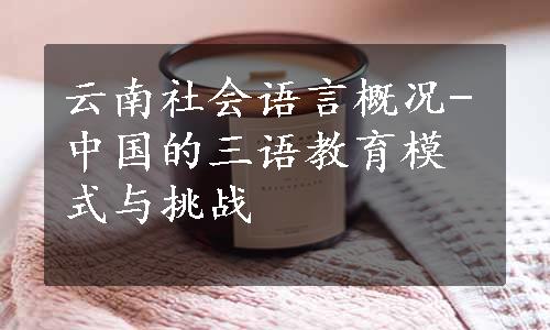 云南社会语言概况-中国的三语教育模式与挑战