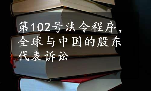 第102号法令程序，全球与中国的股东代表诉讼