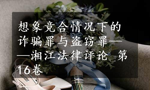 想象竞合情况下的诈骗罪与盗窃罪——湘江法律评论 第16卷