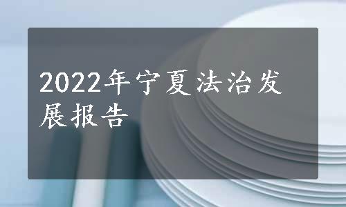 2022年宁夏法治发展报告