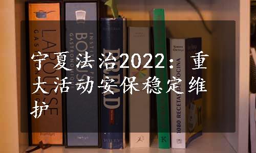 宁夏法治2022：重大活动安保稳定维护