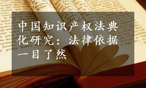 中国知识产权法典化研究：法律依据一目了然