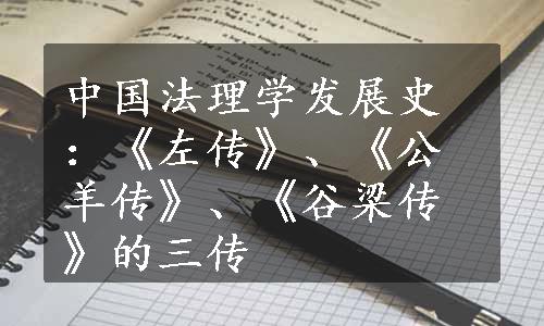 中国法理学发展史：《左传》、《公羊传》、《谷梁传》的三传