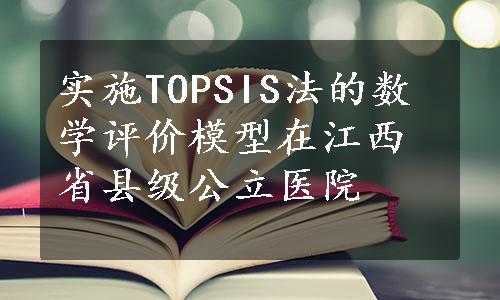 实施TOPSIS法的数学评价模型在江西省县级公立医院