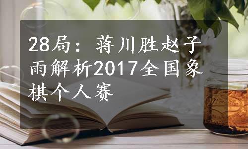 28局：蒋川胜赵子雨解析2017全国象棋个人赛